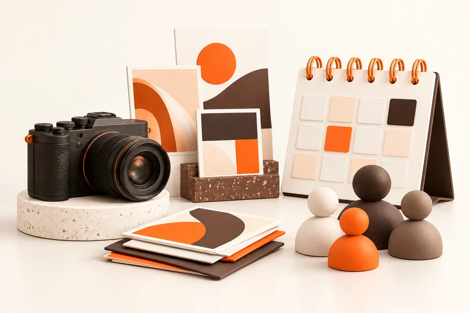 Illustration of content planning and creative production